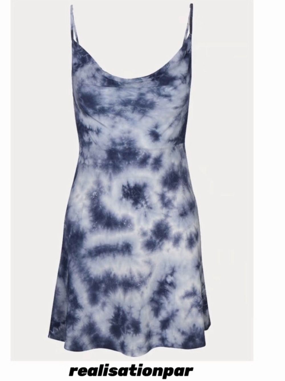 Réalisation Par Blue and White Tie-Dye Slip Dress